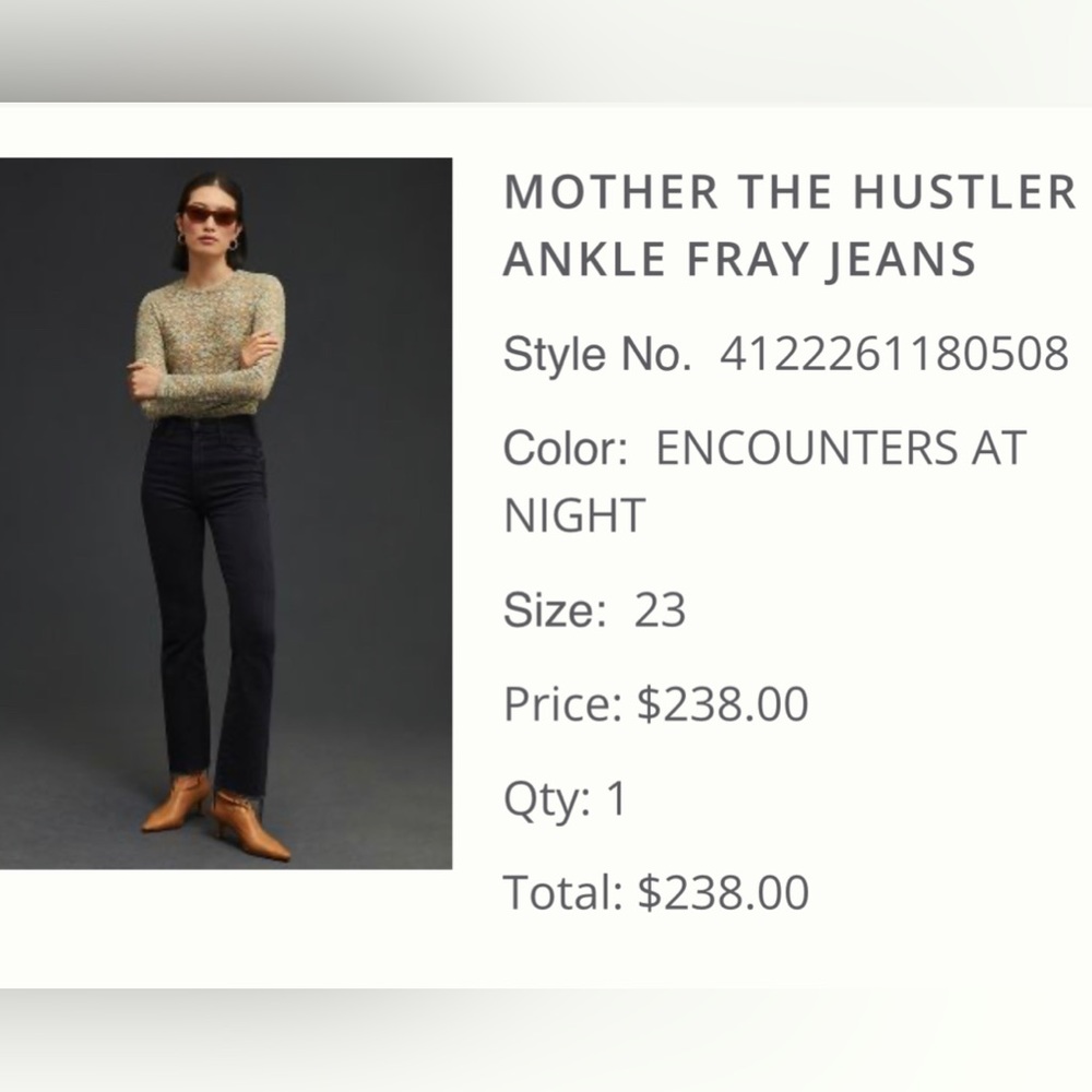 Mother Jeans, never worn. Washed 1 time.